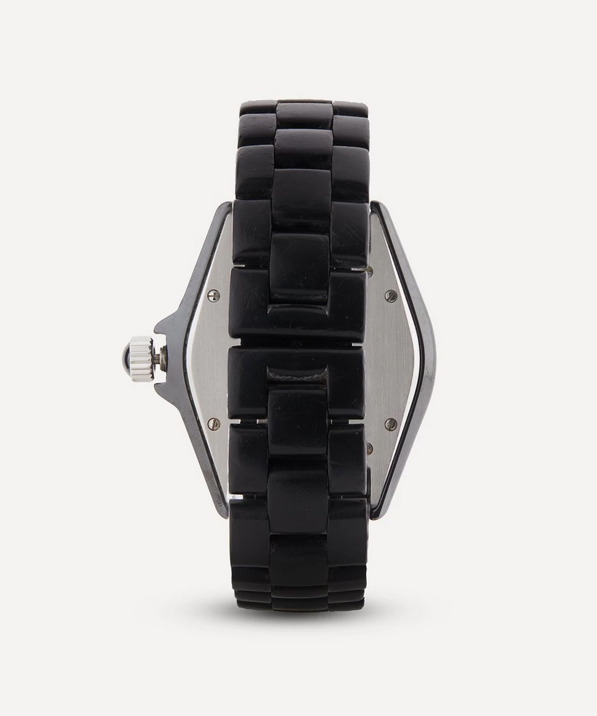 1990s Chanel J12 Black Ceramic and White Metal Watch - De L'Époque