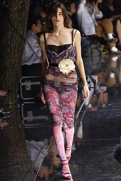 Dolce & Gabbana Spring 2004 Floral Tulle Ruched Dress - De L'Époque