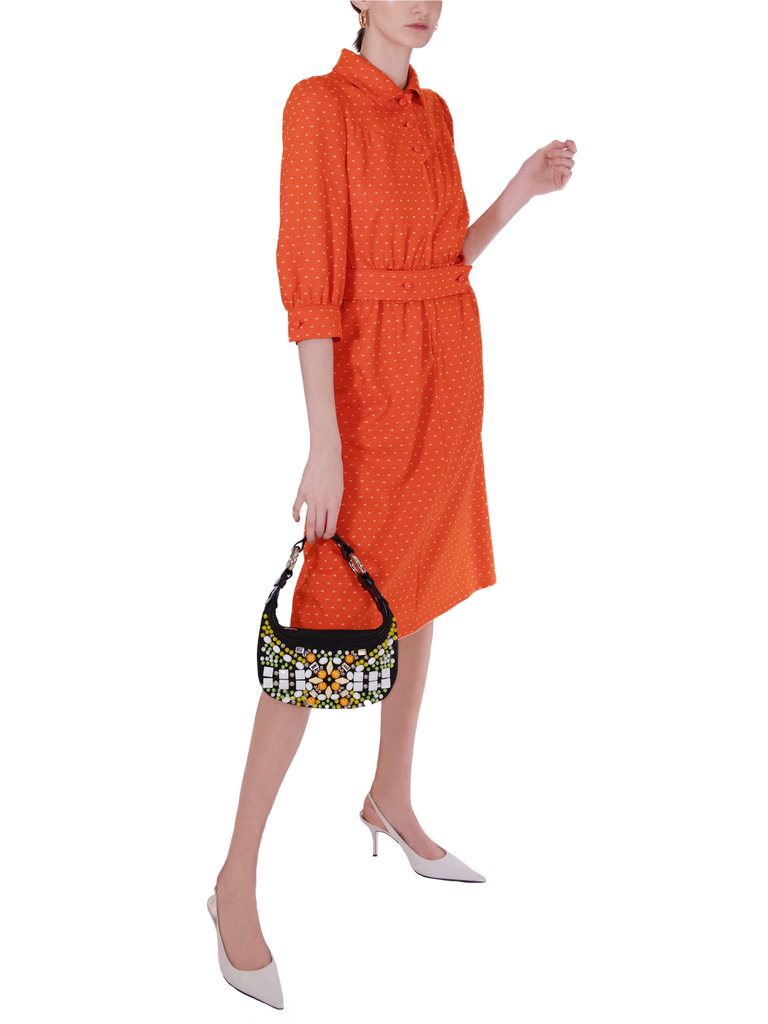 André Courrèges Orange Monogram Dress - De L'Époque