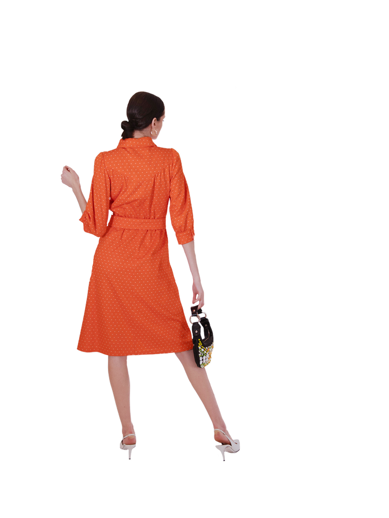 André Courrèges Orange Monogram Dress - De L'Époque