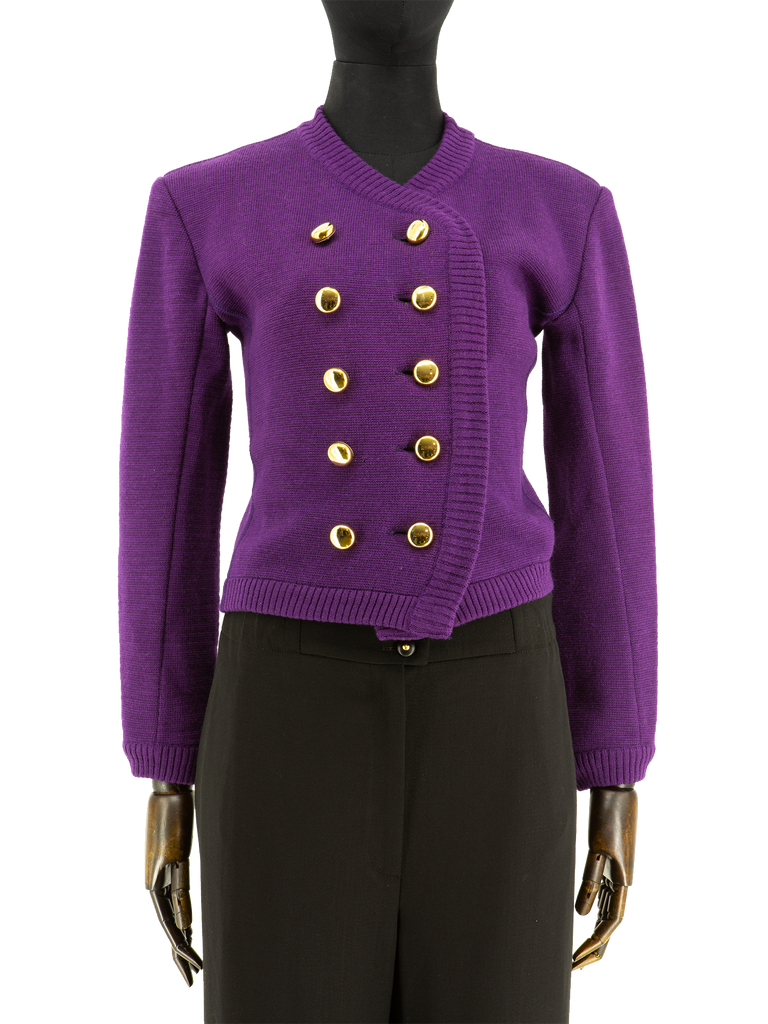 Purple Saint Laurent Knitted Jacket - De L'Époque
