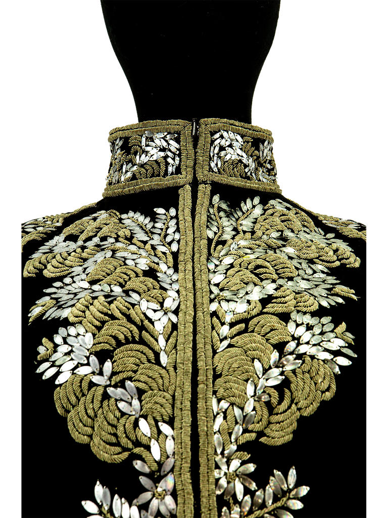 Alexander McQueen Metal Thread Bullion Embroidery Velvet Jacket - De L'Époque