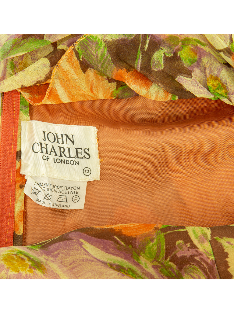 1970s John Charles Floral Dress - De L'Époque