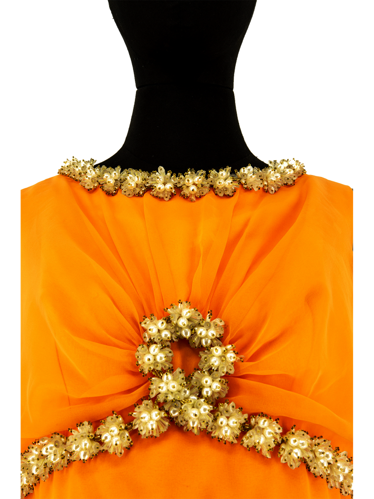 1960s Orange Beaded Dress - De L'Époque