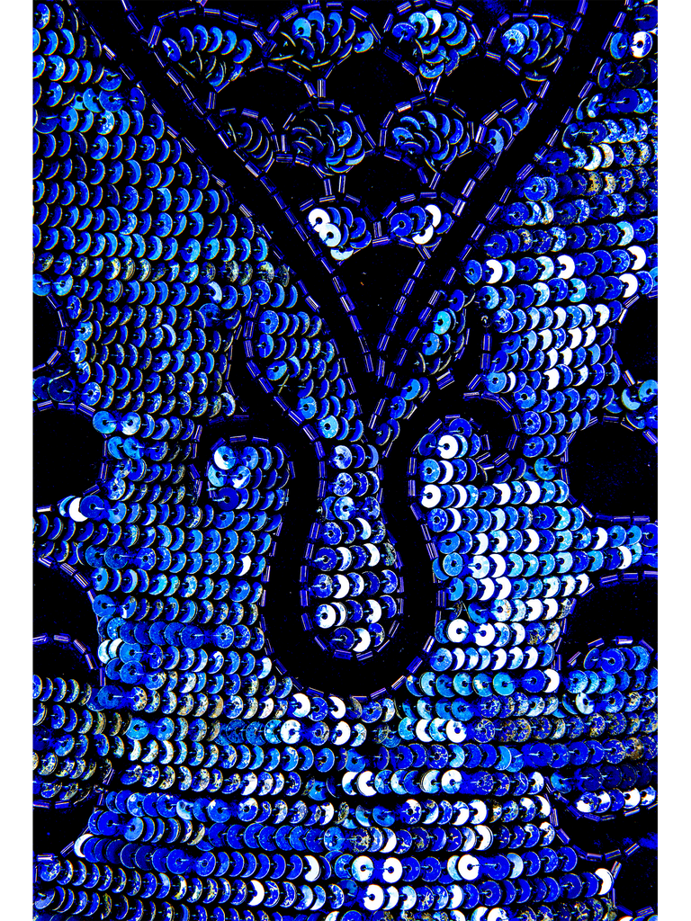 Navy Sequin Evening Dress - De L'Époque