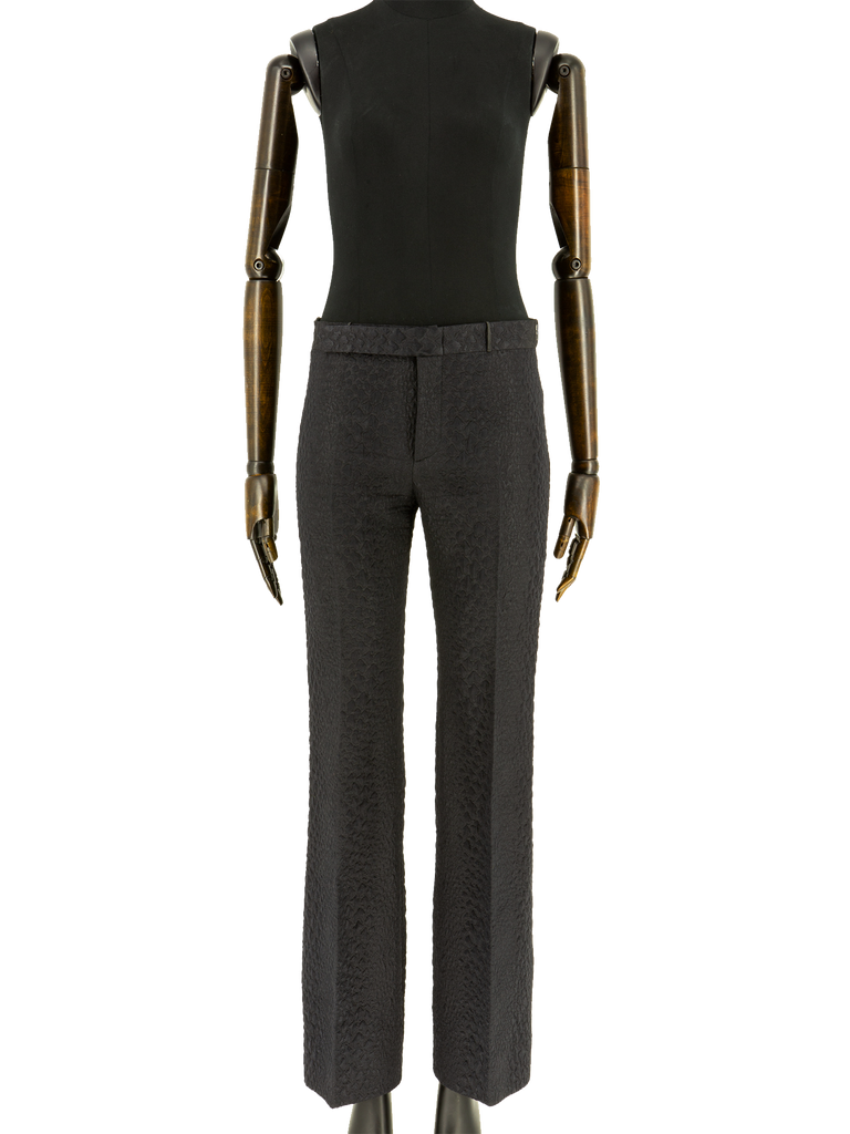 Tom Ford Gucci Black Snakeskin Jacquard Flares - De L'Époque