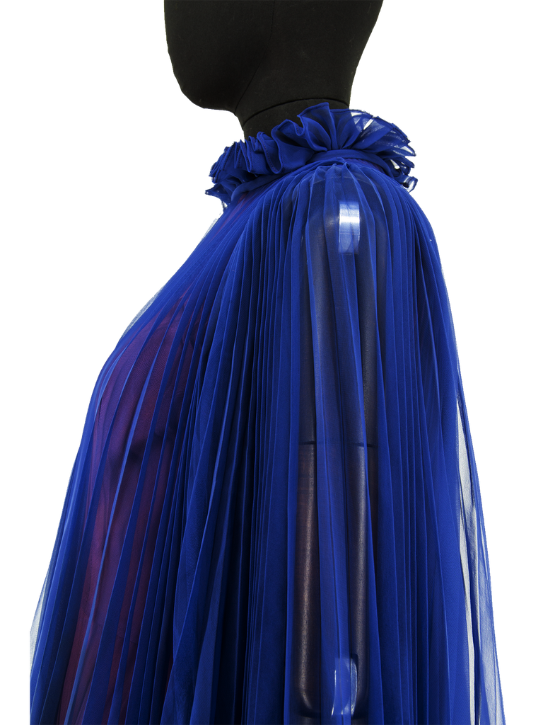 Jean Varon Blue / Purple Pleated Dress - De L'Époque