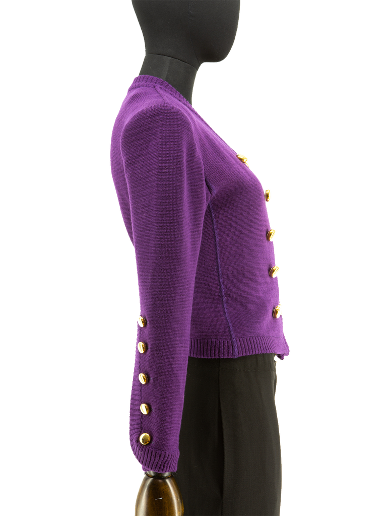 Purple Saint Laurent Knitted Jacket - De L'Époque