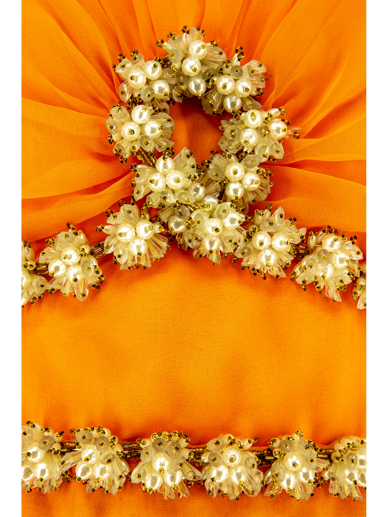 1960s Orange Beaded Dress - De L'Époque