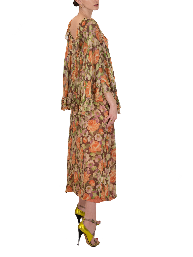 1970s John Charles Floral Dress - De L'Époque