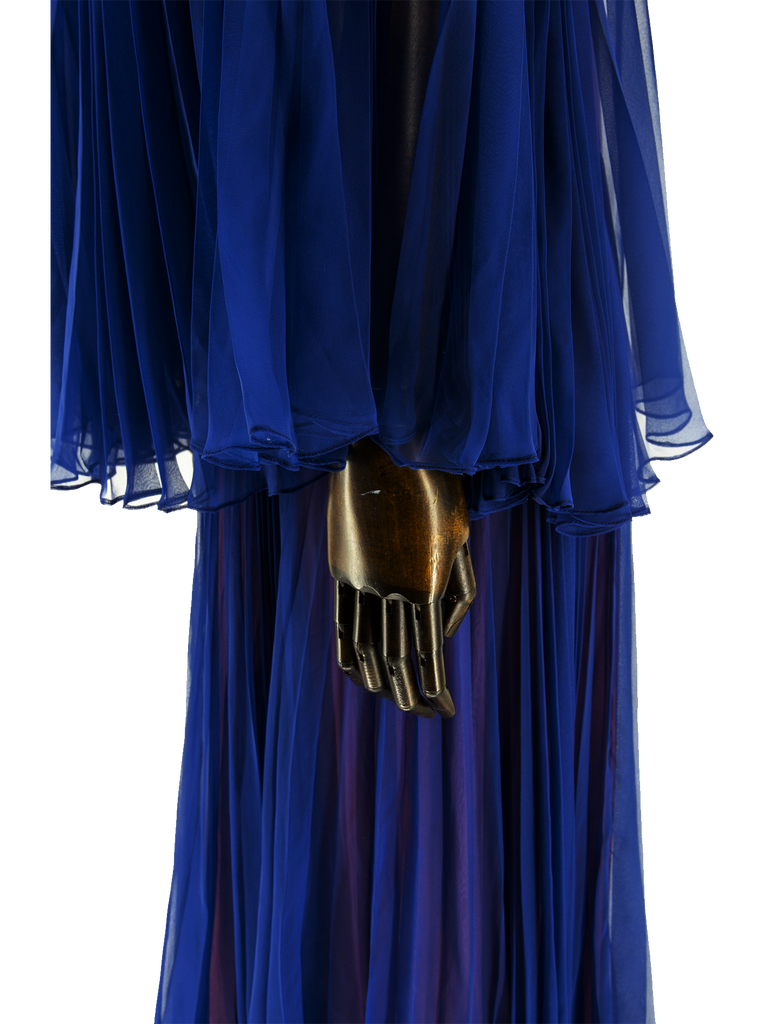 Jean Varon Blue / Purple Pleated Dress - De L'Époque