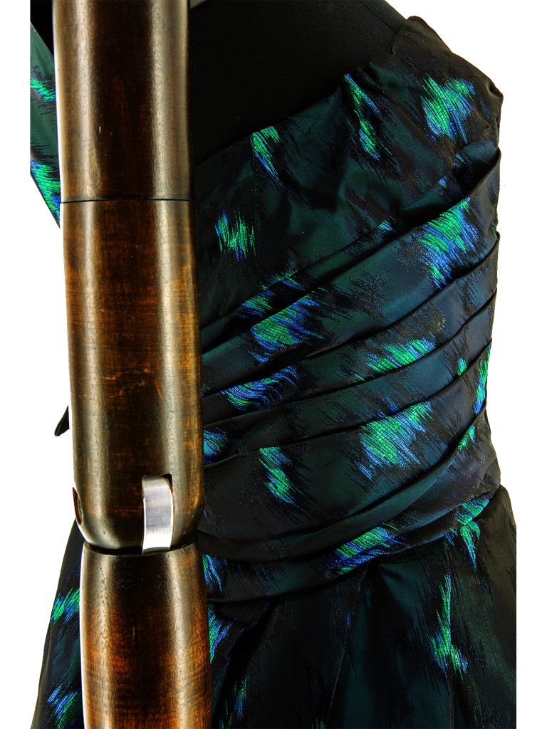 1950s Turquoise And Black Full Skirt Dress - De L'Époque