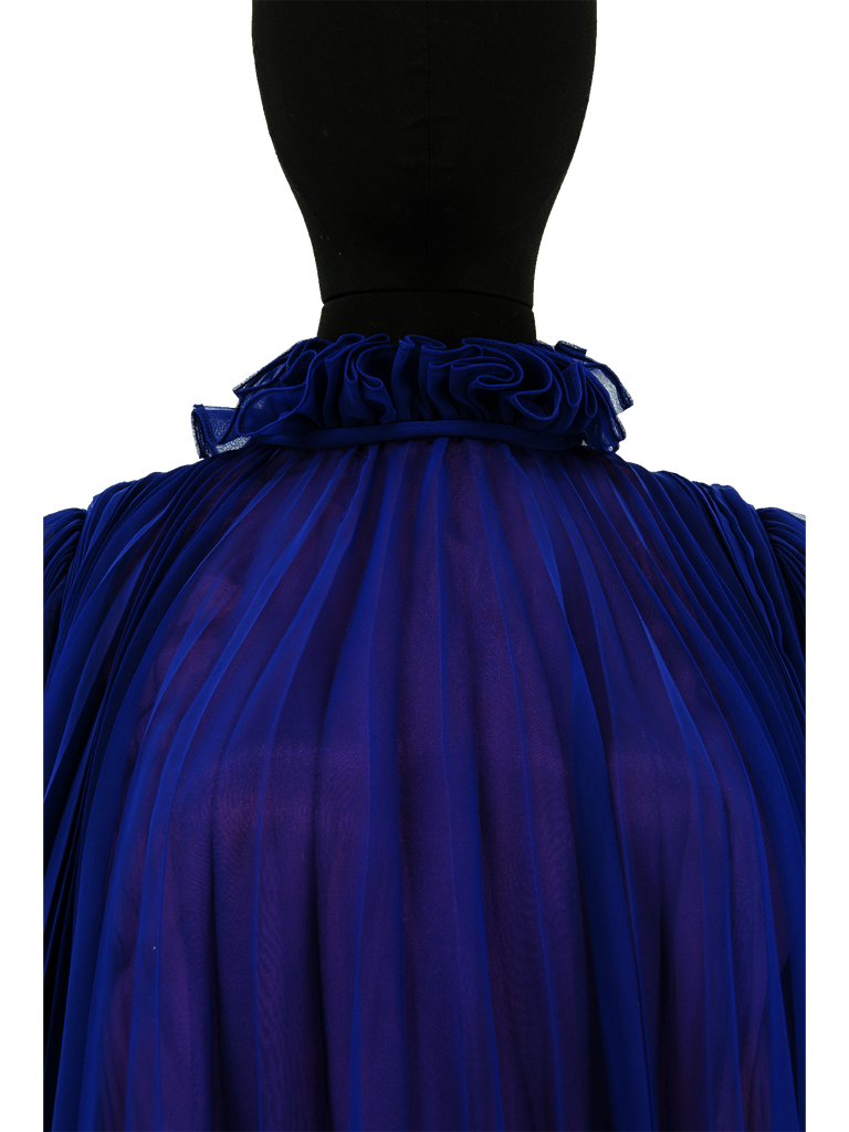 Jean Varon Blue / Purple Pleated Dress - De L'Époque