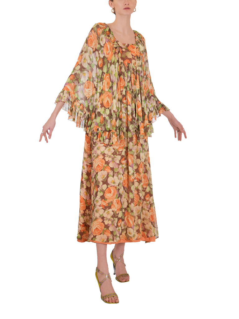 1970s John Charles Floral Dress - De L'Époque