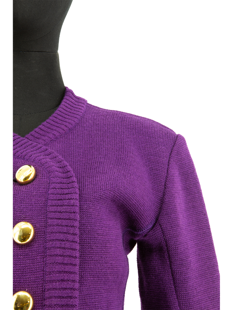 Purple Saint Laurent Knitted Jacket - De L'Époque