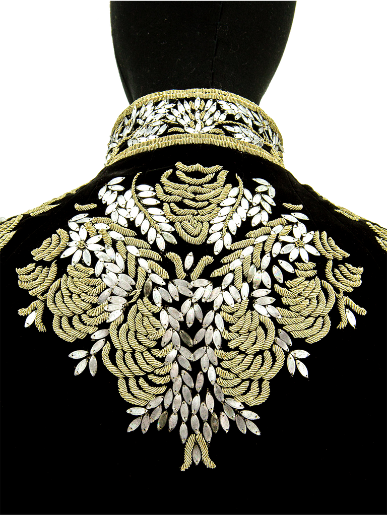 Alexander McQueen Metal Thread Bullion Embroidery Velvet Jacket - De L'Époque