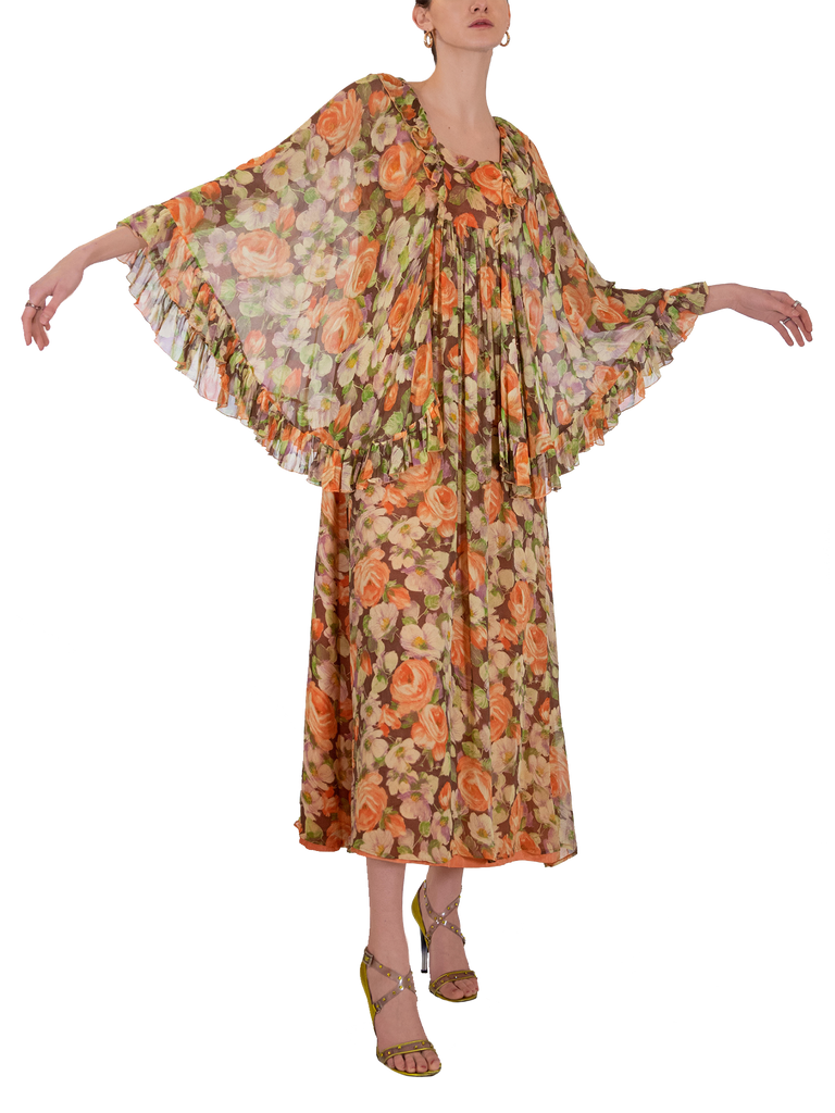 1970s John Charles Floral Dress - De L'Époque