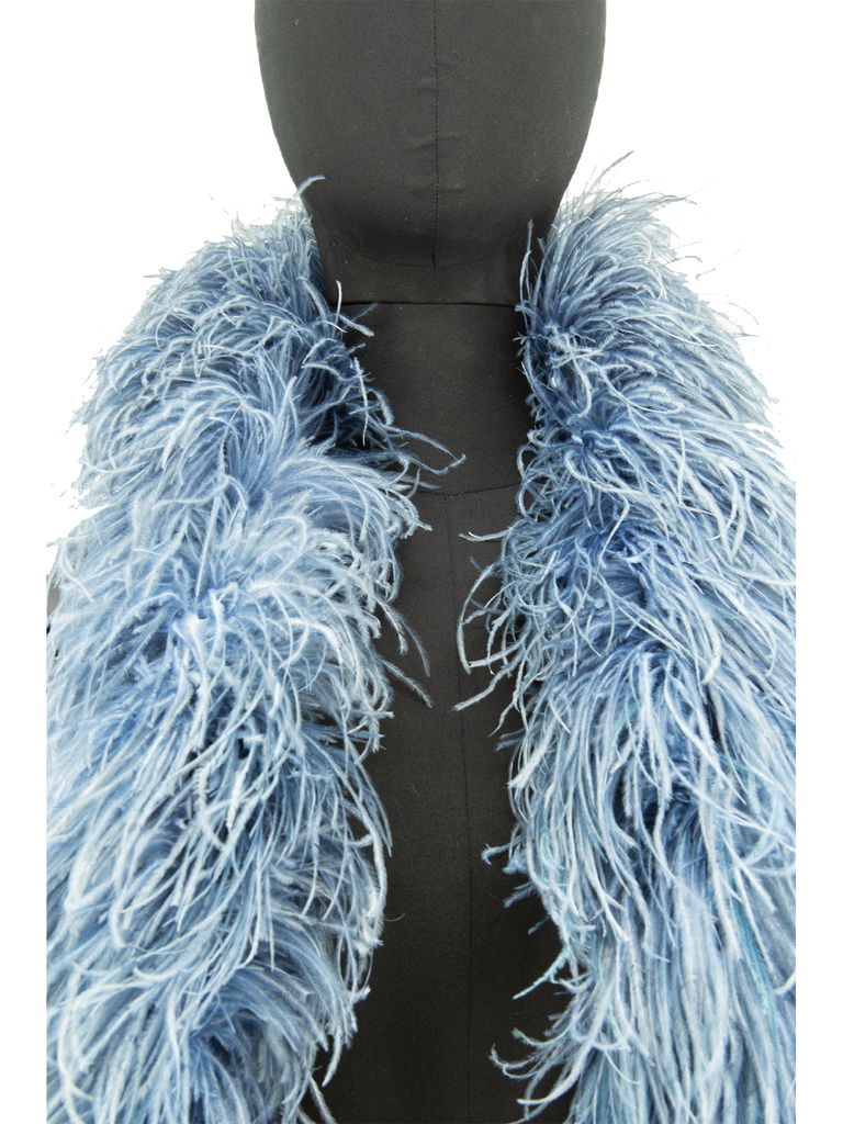 1930s Blue Ombre Feather Boa - De L'Époque