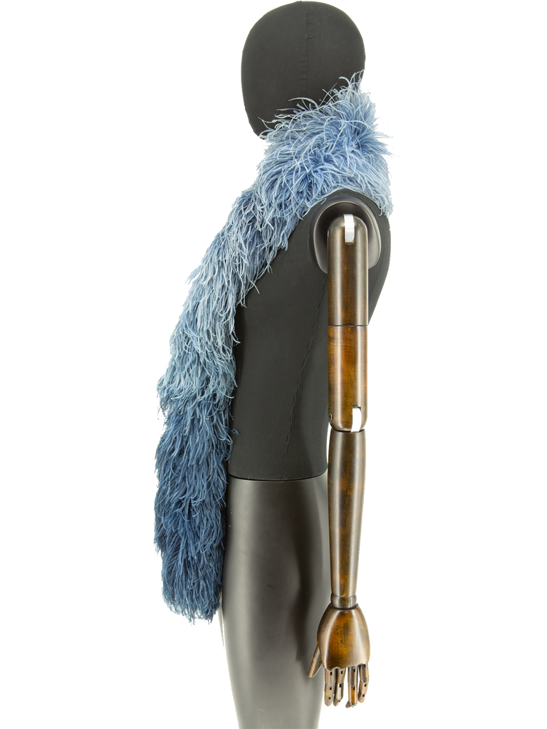 1930s Blue Ombre Feather Boa - De L'Époque