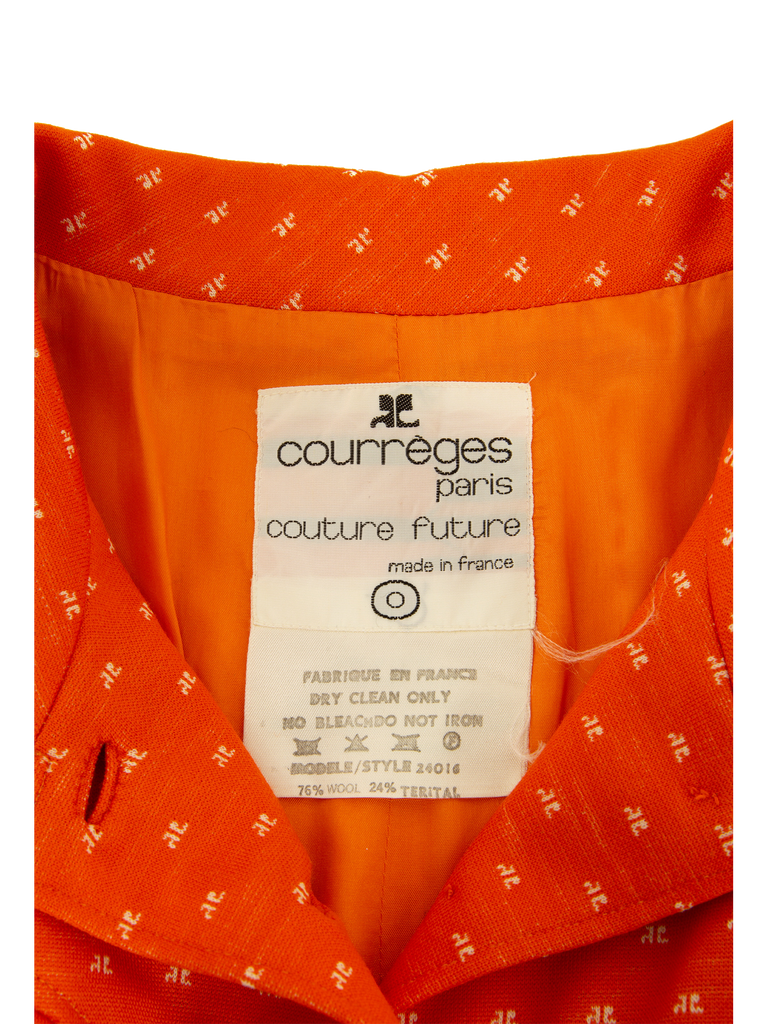 André Courrèges Orange Monogram Dress - De L'Époque