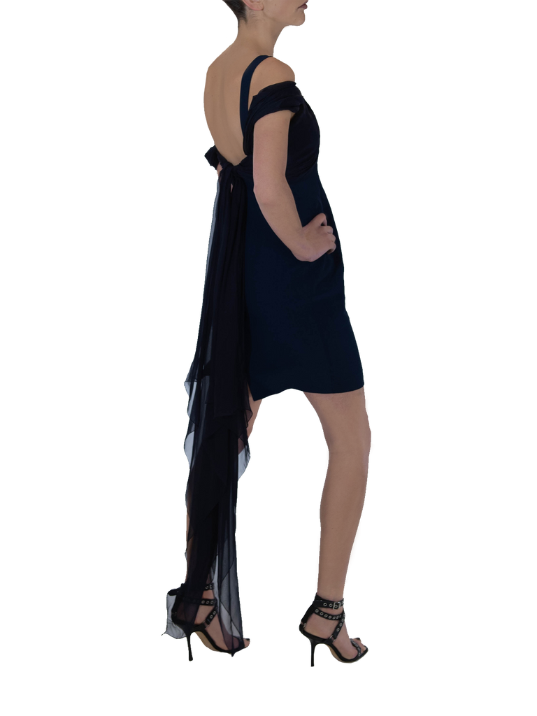 Gianfranco Ferre Navy Blue Cocktail Dress - De L'Époque