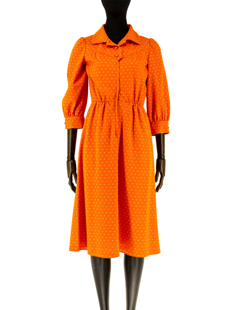 André Courrèges Orange Monogram Dress - De L'Époque