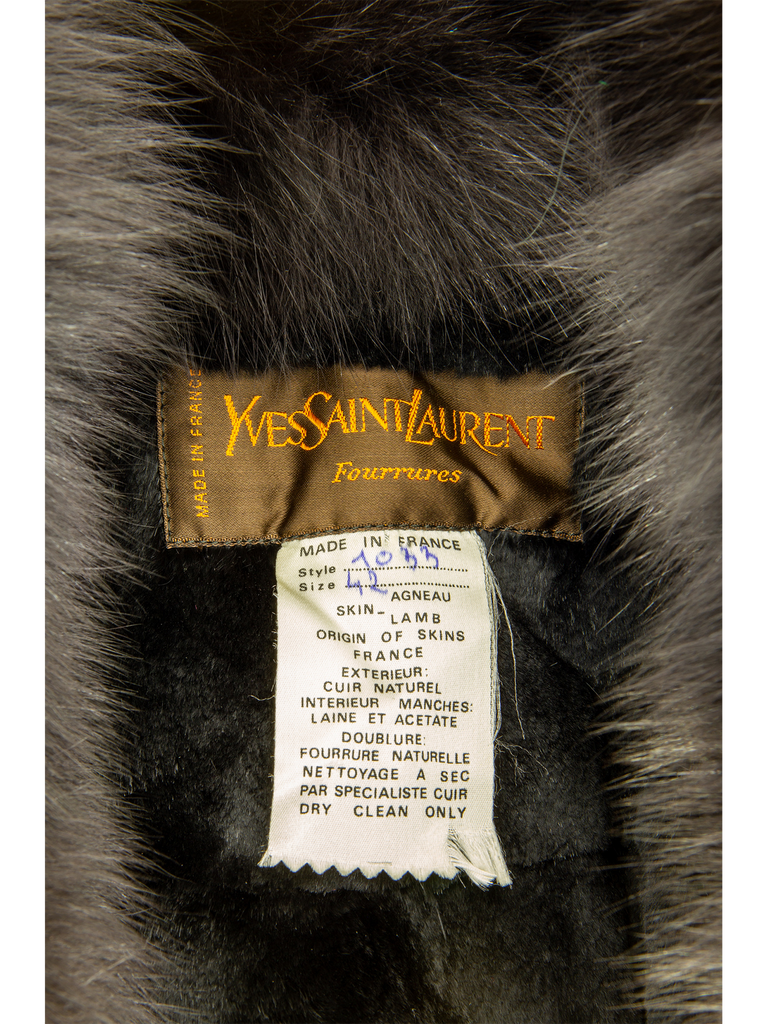 Yves Saint Laurent Leather And Fox Fur Coat 1980s - De L'Époque