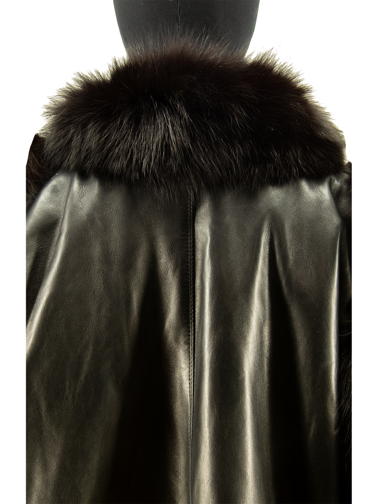 Yves Saint Laurent Leather And Fox Fur Coat 1980s - De L'Époque